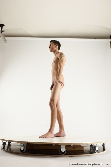 Nude Man White Standing poses - ALL Athletic Short Brown Standing poses - simple Multi angles poses Realistic