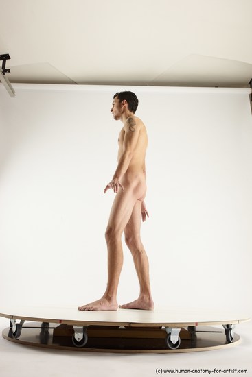 Nude Man White Standing poses - ALL Athletic Short Brown Standing poses - simple Multi angles poses Realistic