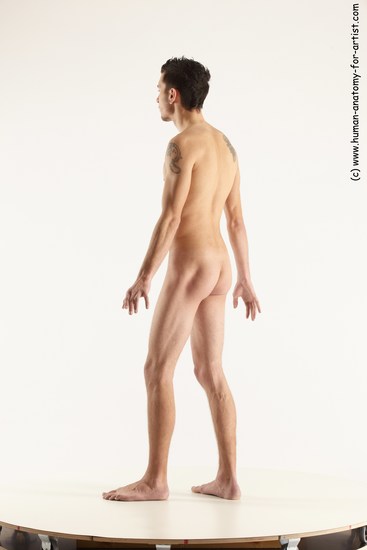 Nude Man White Standing poses - ALL Athletic Short Brown Standing poses - simple Multi angles poses Realistic