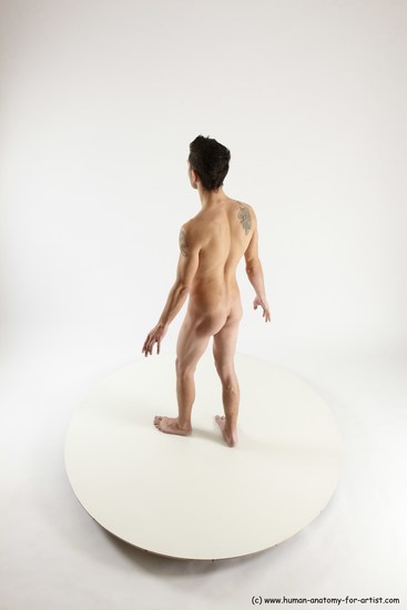 Nude Man White Standing poses - ALL Athletic Short Brown Standing poses - simple Multi angles poses Realistic