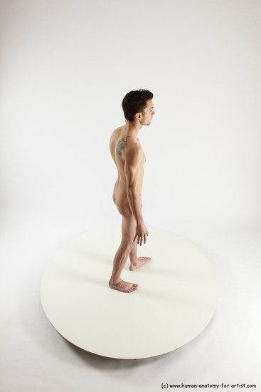 Nude Man White Standing poses - ALL Athletic Short Brown Standing poses - simple Multi angles poses Realistic