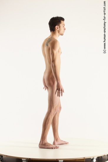 Nude Man White Standing poses - ALL Athletic Short Brown Standing poses - simple Multi angles poses Realistic