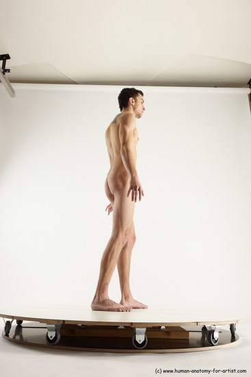 Nude Man White Standing poses - ALL Athletic Short Brown Standing poses - simple Multi angles poses Realistic