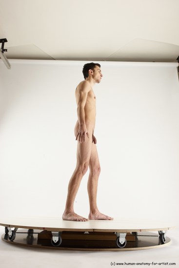 Nude Man White Standing poses - ALL Athletic Short Brown Standing poses - simple Multi angles poses Realistic