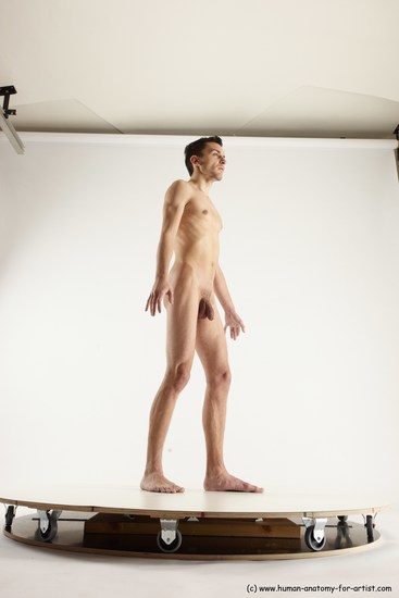 Nude Man White Standing poses - ALL Athletic Short Brown Standing poses - simple Multi angles poses Realistic