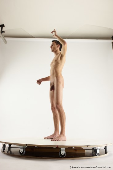 Nude Man White Standing poses - ALL Athletic Short Brown Standing poses - simple Multi angles poses Realistic