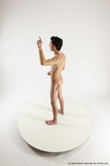 Nude Man White Standing poses - ALL Athletic Short Brown Standing poses - simple Multi angles poses Realistic