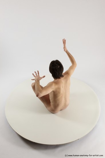 Nude Man White Sitting poses - simple Slim Short Brown Sitting poses - ALL Multi angles poses Realistic