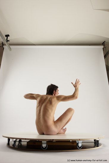 Nude Man White Sitting poses - simple Slim Short Brown Sitting poses - ALL Multi angles poses Realistic