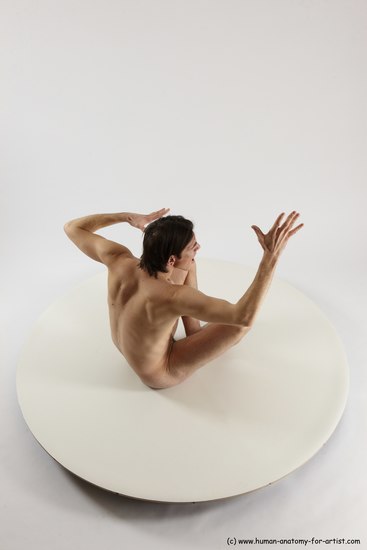 Nude Man White Sitting poses - simple Slim Short Brown Sitting poses - ALL Multi angles poses Realistic