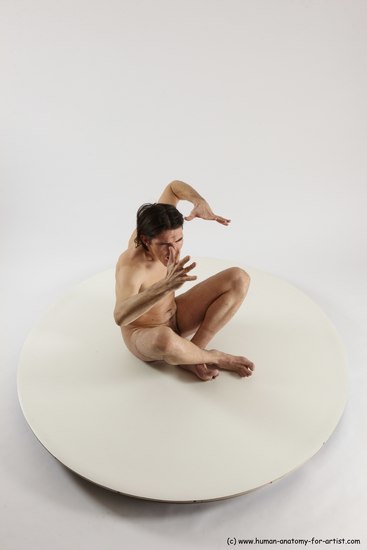 Nude Man White Sitting poses - simple Slim Short Brown Sitting poses - ALL Multi angles poses Realistic