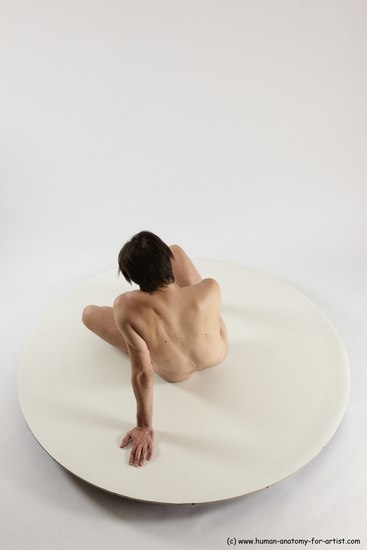 Nude Man White Sitting poses - simple Slim Short Brown Sitting poses - ALL Multi angles poses Realistic