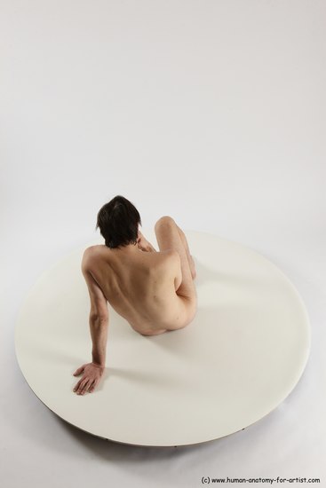 Nude Man White Sitting poses - simple Slim Short Brown Sitting poses - ALL Multi angles poses Realistic