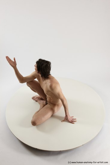 Nude Man White Sitting poses - simple Slim Short Brown Sitting poses - ALL Multi angles poses Realistic