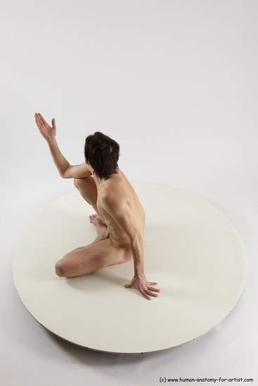 Nude Man White Sitting poses - simple Slim Short Brown Sitting poses - ALL Multi angles poses Realistic