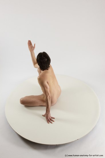 Nude Man White Sitting poses - simple Slim Short Brown Sitting poses - ALL Multi angles poses Realistic