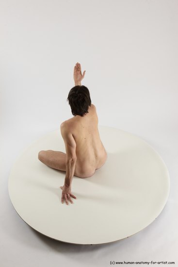 Nude Man White Sitting poses - simple Slim Short Brown Sitting poses - ALL Multi angles poses Realistic