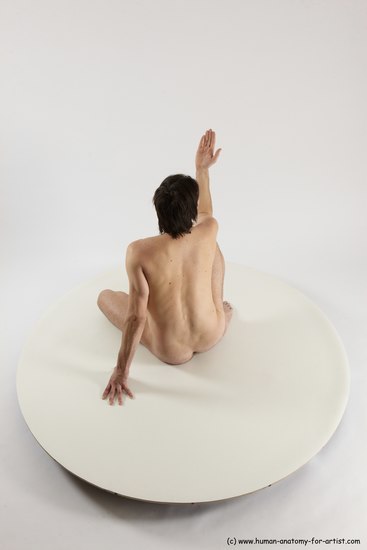 Nude Man White Sitting poses - simple Slim Short Brown Sitting poses - ALL Multi angles poses Realistic