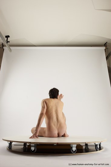 Nude Man White Sitting poses - simple Slim Short Brown Sitting poses - ALL Multi angles poses Realistic