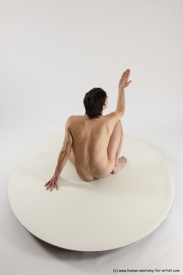 Nude Man White Sitting poses - simple Slim Short Brown Sitting poses - ALL Multi angles poses Realistic