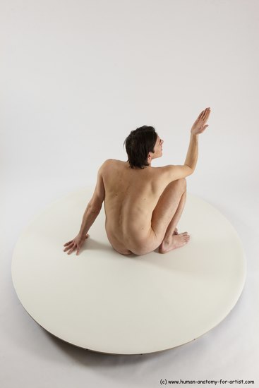 Nude Man White Sitting poses - simple Slim Short Brown Sitting poses - ALL Multi angles poses Realistic