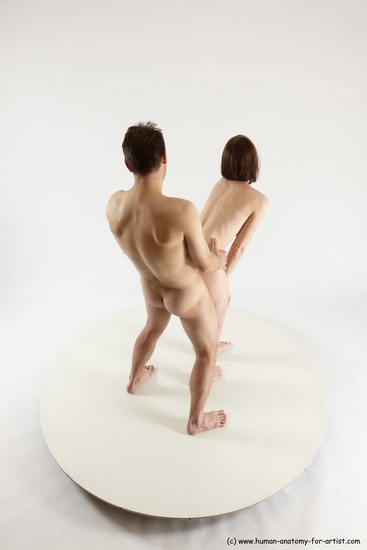 Nude Woman - Man White Standing poses - ALL Slim Short Brown Standing poses - simple Multi angles poses Realistic