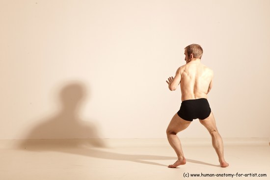 Underwear Martial art Man White Moving poses Athletic Short Blond Dynamic poses Academic