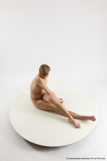 Nude Man White Sitting poses - simple Underweight Medium Brown Sitting poses - ALL Multi angles poses Realistic