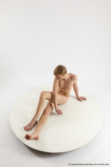 Nude Man White Sitting poses - simple Underweight Medium Brown Sitting poses - ALL Multi angles poses Realistic