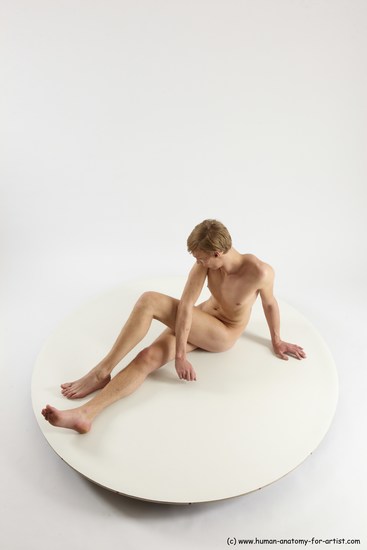 Nude Man White Sitting poses - simple Underweight Medium Brown Sitting poses - ALL Multi angles poses Realistic