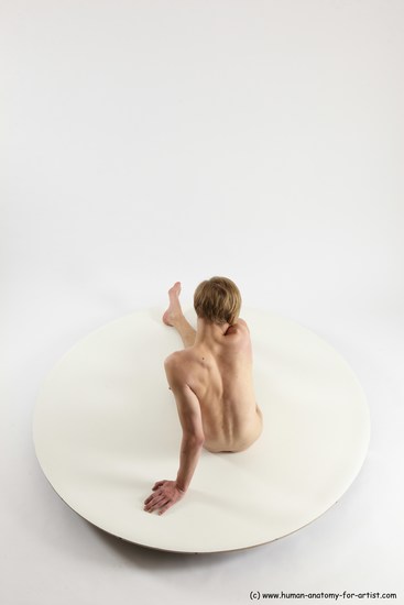 Nude Man White Sitting poses - simple Underweight Medium Brown Sitting poses - ALL Multi angles poses Realistic