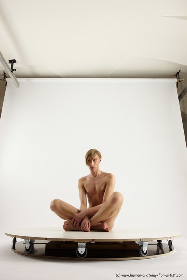 Nude Man White Sitting poses - simple Underweight Medium Brown Sitting poses - ALL Multi angles poses Realistic