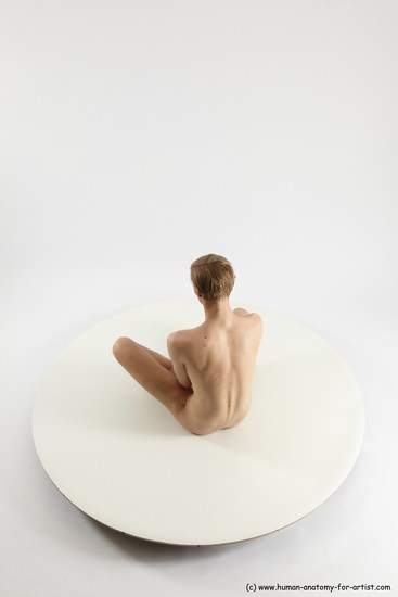 Nude Man White Sitting poses - simple Underweight Medium Brown Sitting poses - ALL Multi angles poses Realistic