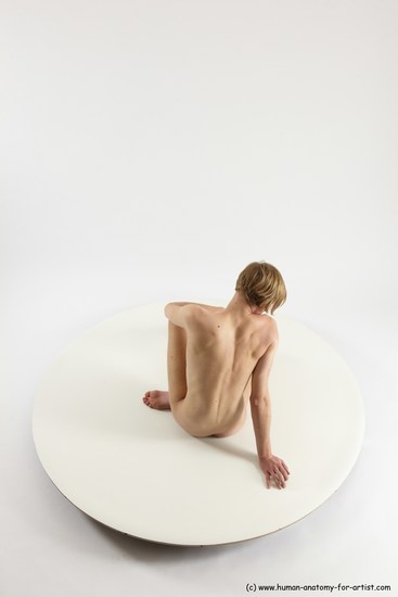 Nude Man White Sitting poses - simple Underweight Medium Brown Sitting poses - ALL Multi angles poses Realistic