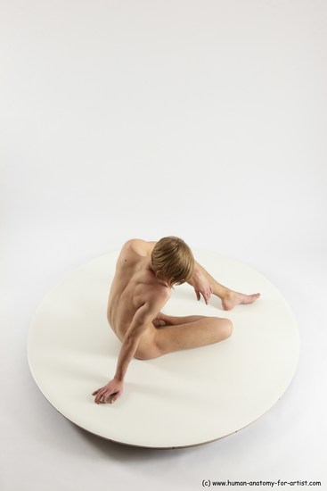 Nude Man White Sitting poses - simple Underweight Medium Brown Sitting poses - ALL Multi angles poses Realistic