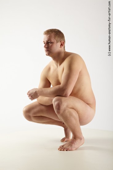 Nude Man White Standing poses - ALL Average Short Blond Standing poses - knee-bend Realistic