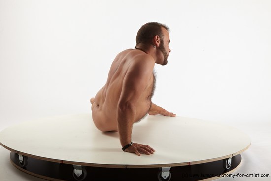 Nude Man White Laying poses - ALL Average Short Brown Laying poses - on side Realistic