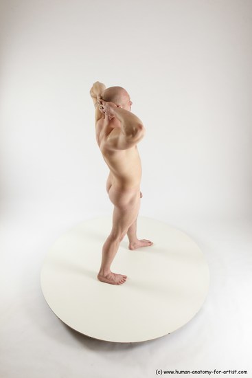 Nude Man White Standing poses - ALL Slim Bald Standing poses - simple Multi angles poses Realistic