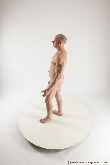 Nude Man White Standing poses - ALL Slim Bald Standing poses - simple Multi angles poses Realistic