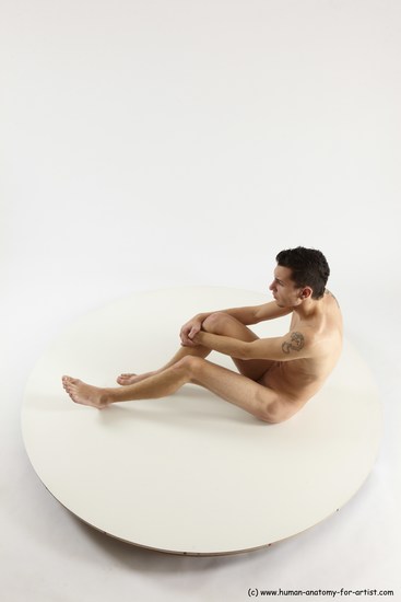 Nude Man White Sitting poses - simple Athletic Short Brown Sitting poses - ALL Multi angles poses Realistic