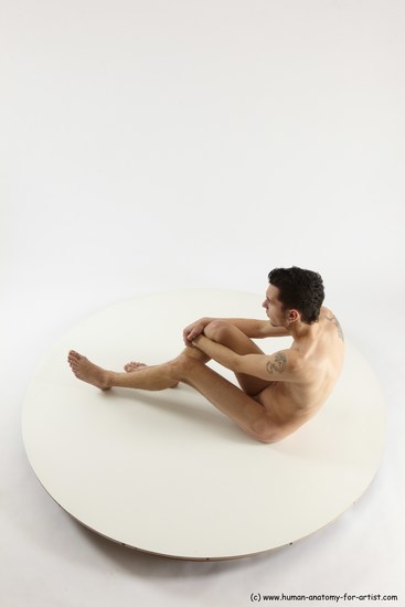 Nude Man White Sitting poses - simple Athletic Short Brown Sitting poses - ALL Multi angles poses Realistic