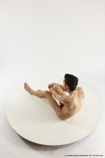 Nude Man White Sitting poses - simple Athletic Short Brown Sitting poses - ALL Multi angles poses Realistic