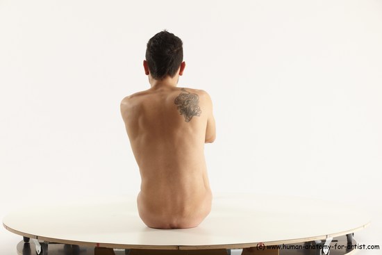 Nude Man White Sitting poses - simple Athletic Short Brown Sitting poses - ALL Multi angles poses Realistic