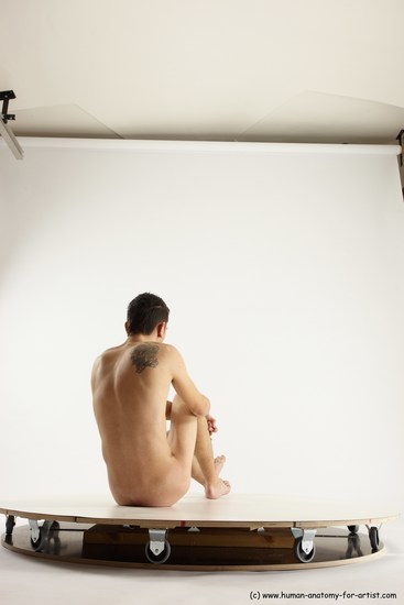 Nude Man White Sitting poses - simple Athletic Short Brown Sitting poses - ALL Multi angles poses Realistic