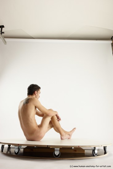 Nude Man White Sitting poses - simple Athletic Short Brown Sitting poses - ALL Multi angles poses Realistic