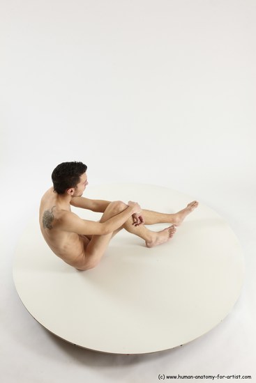 Nude Man White Sitting poses - simple Athletic Short Brown Sitting poses - ALL Multi angles poses Realistic