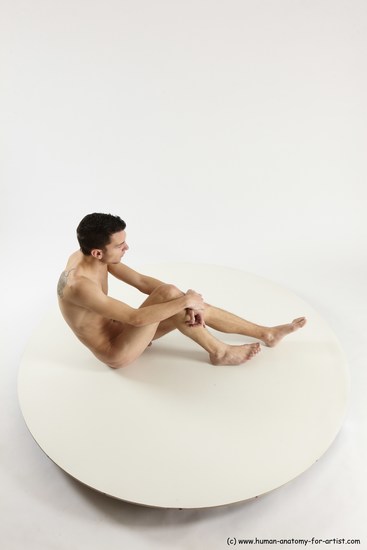 Nude Man White Sitting poses - simple Athletic Short Brown Sitting poses - ALL Multi angles poses Realistic