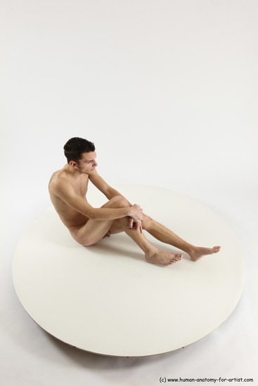 Nude Man White Sitting poses - simple Athletic Short Brown Sitting poses - ALL Multi angles poses Realistic