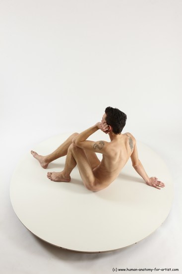 Nude Man White Sitting poses - simple Athletic Short Brown Sitting poses - ALL Multi angles poses Realistic