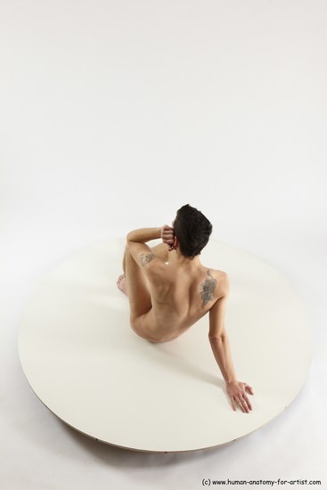 Nude Man White Sitting poses - simple Athletic Short Brown Sitting poses - ALL Multi angles poses Realistic